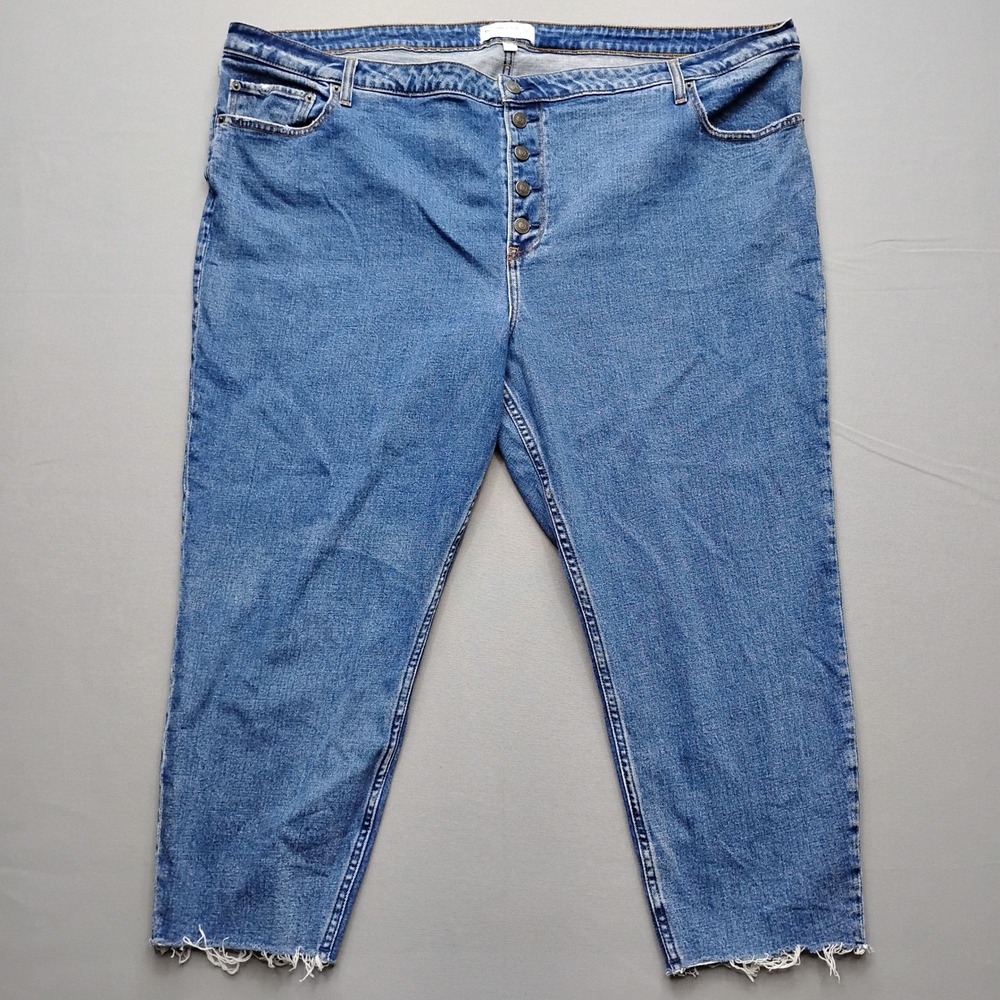 Abercrombie & Fitch The Mom High Rise Curve Love Jeans Blue Plus Size 24